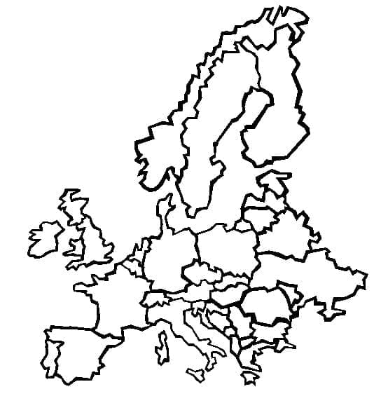 Desenho deMapa da Europa 6 para colorir