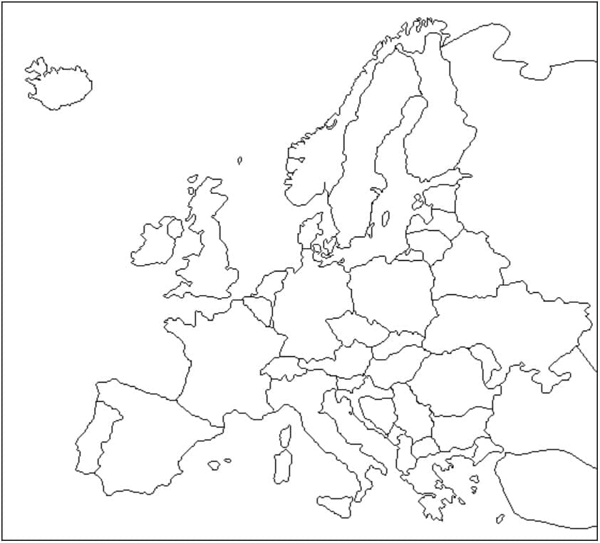 Desenho deMapa da Europa 8 para colorir