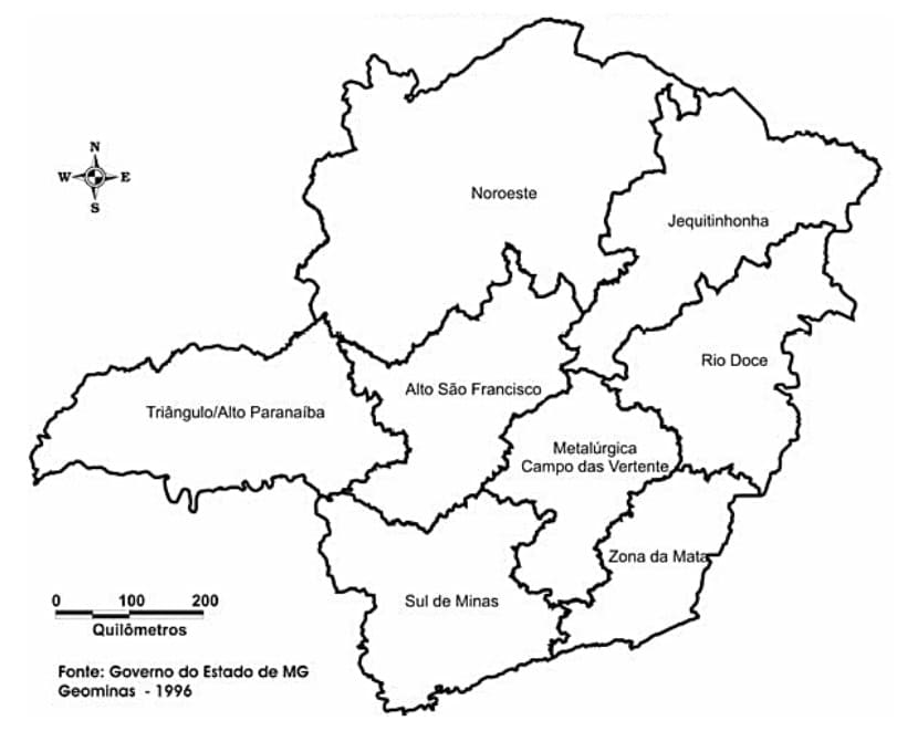 Desenhos de Mapa de Minas Gerais para colorir