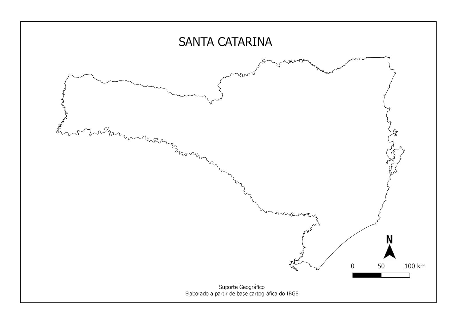 Desenhos de Mapa de Santa Catarina para colorir