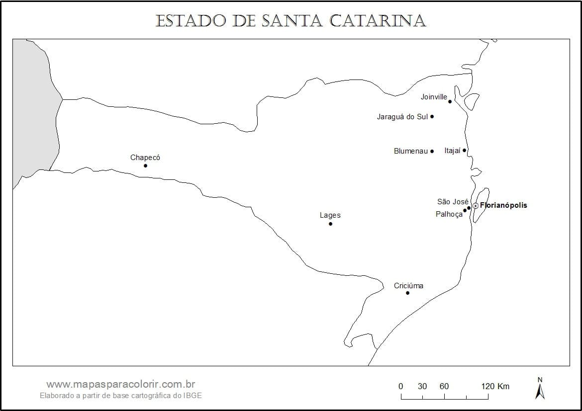 Desenho deMapa de Santa Catarina 3 para colorir