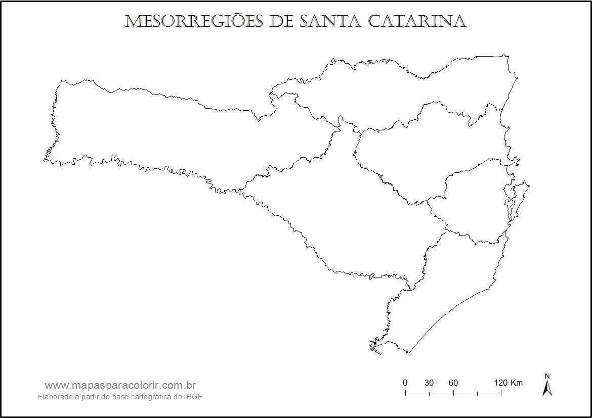 Desenho deMapa de Santa Catarina 4 para colorir