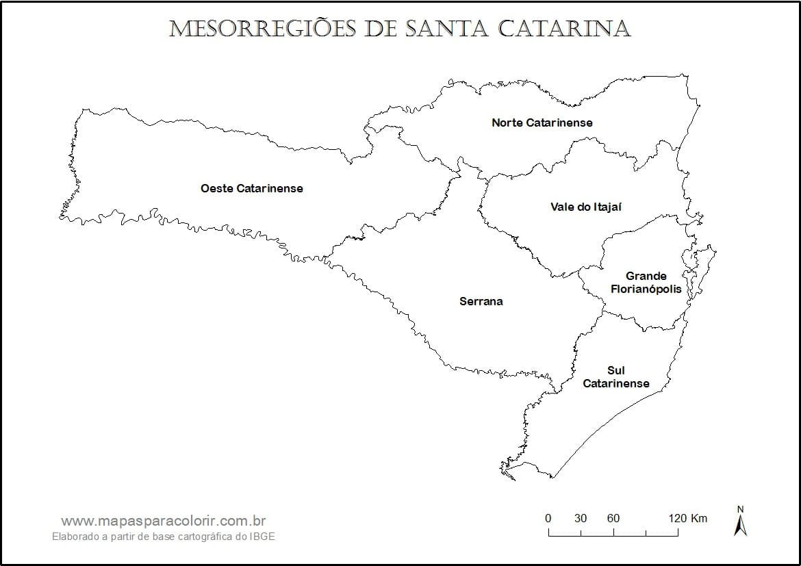 Desenho deMapa de Santa Catarina 5 para colorir