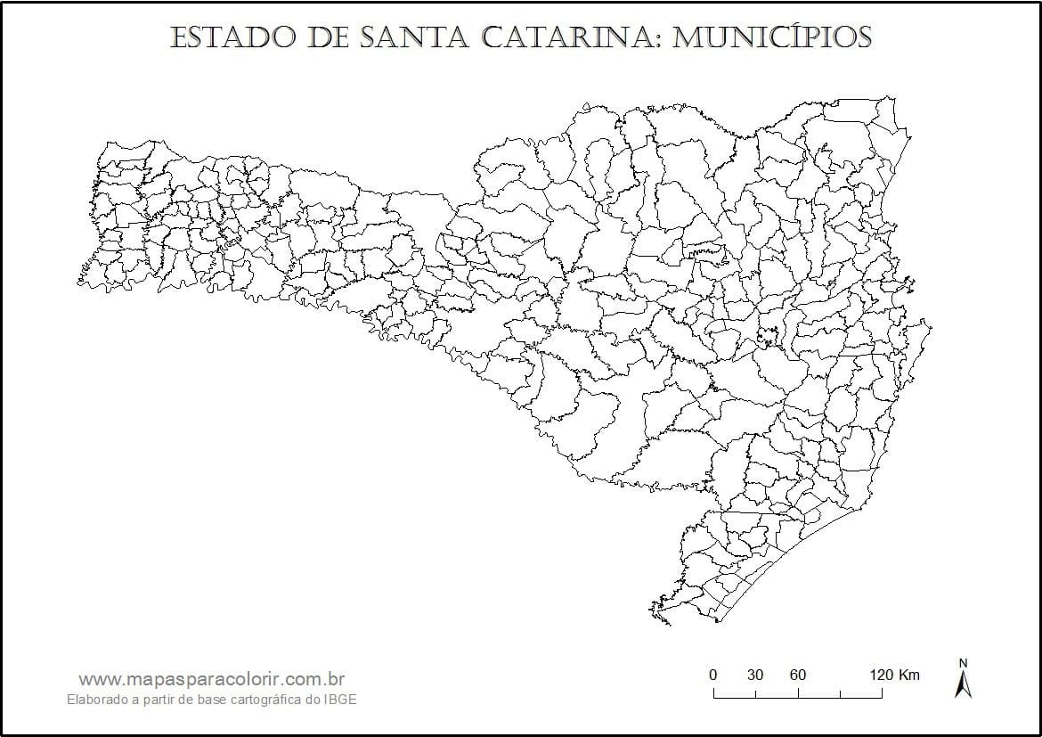 Desenho deMapa de Santa Catarina 6 para colorir