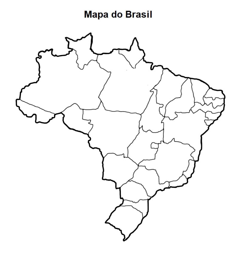 Desenho de Mapa do Brasil Grátis para colorir