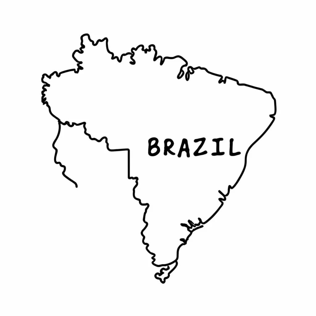 Desenho de Mapa do Brasil Muito Simples para colorir