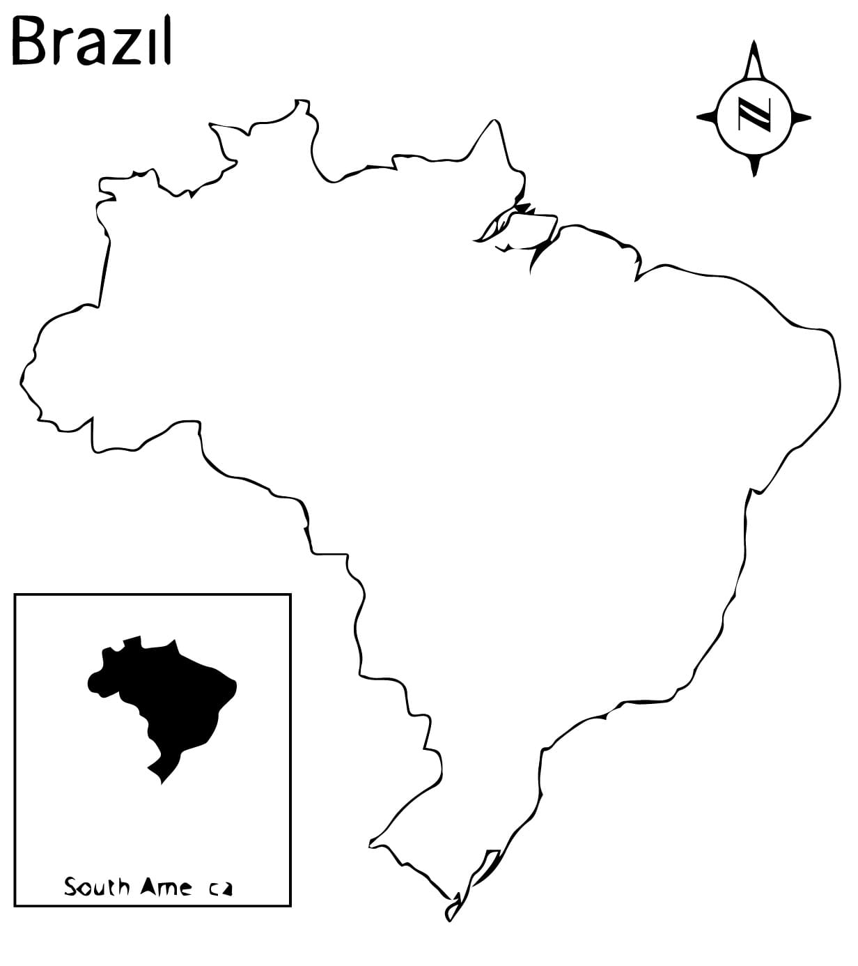 Desenho de Mapa do Brasil Perfeito para colorir