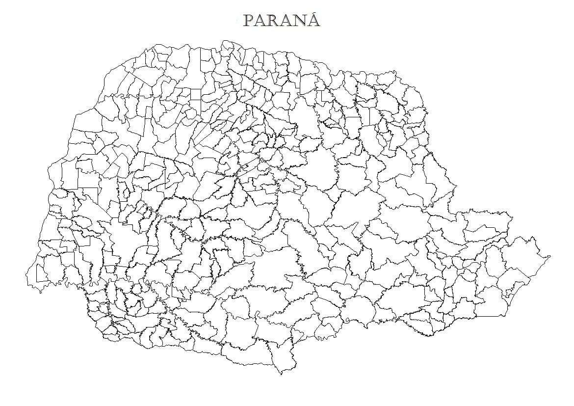 Desenho deMapa do Paraná 2 para colorir