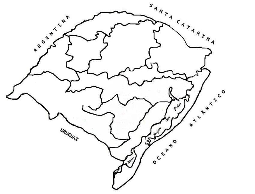 Desenho deMapa do Rio Grande do Sul 10 para colorir