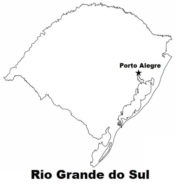 Desenhos de Mapa do Rio Grande do Sul para colorir