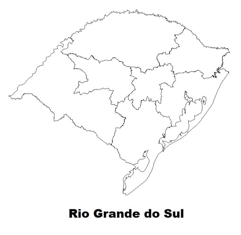 Desenho deMapa do Rio Grande do Sul 7 para colorir