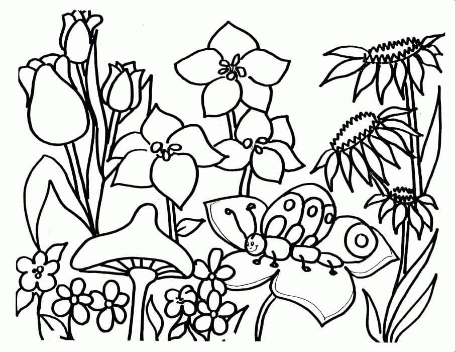 Desenho deMaravilhoso Jardim de Flores para colorir