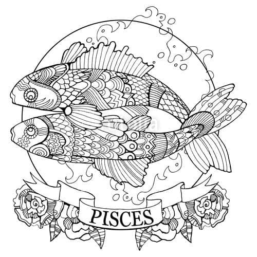 Desenhos de Signo de Peixes para colorir