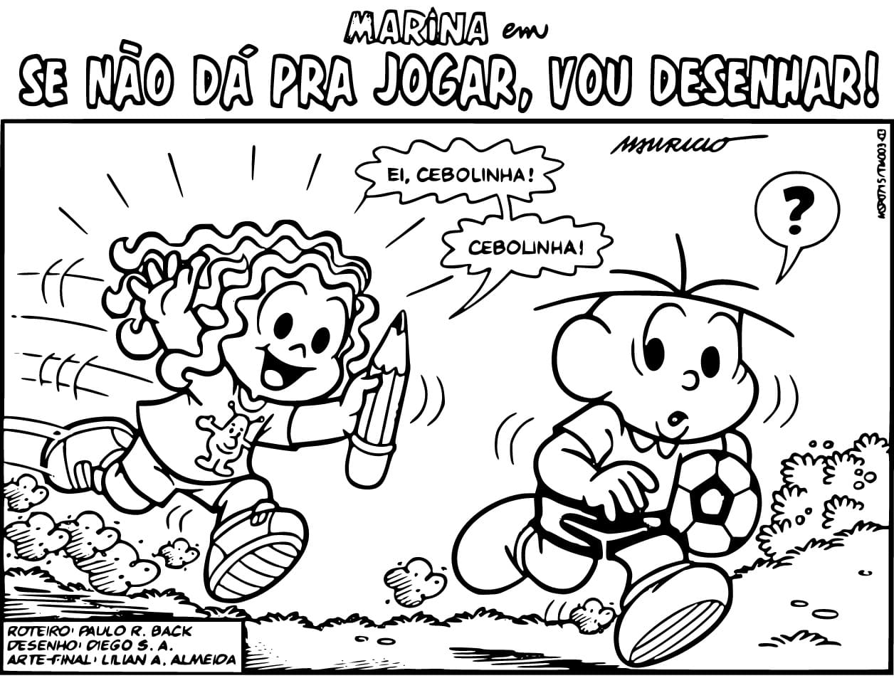 Desenho deMarina e Cebolinha para colorir