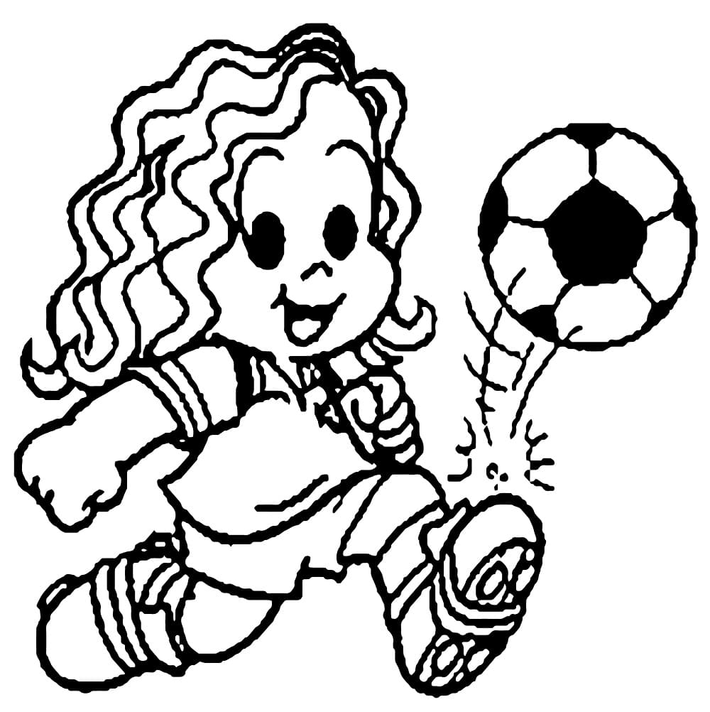 Desenho deMarina Joga Futebol para colorir