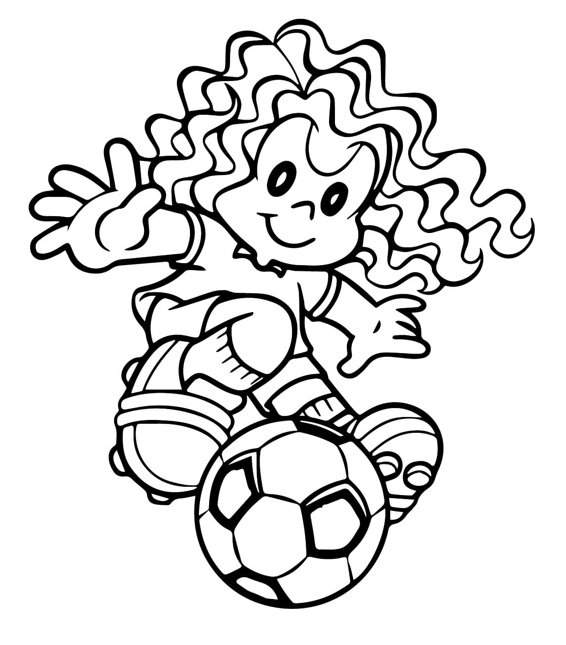 Desenho deMarina Jogando Futebol para colorir