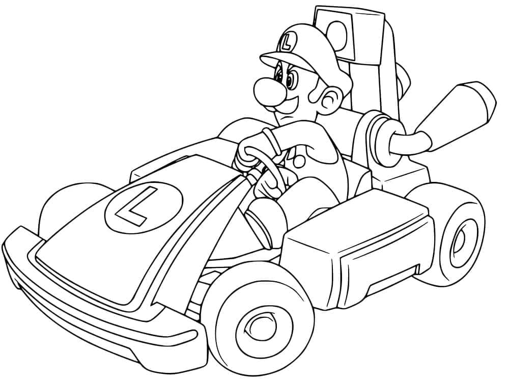 Desenho deMario Kart 2 para colorir