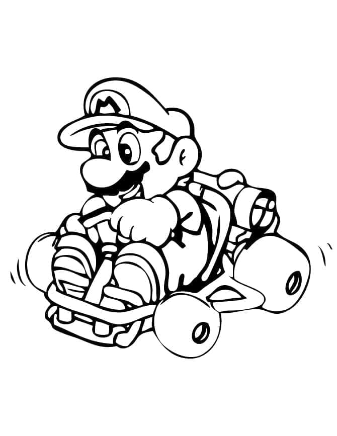 Desenho deMario Kart 4 para colorir