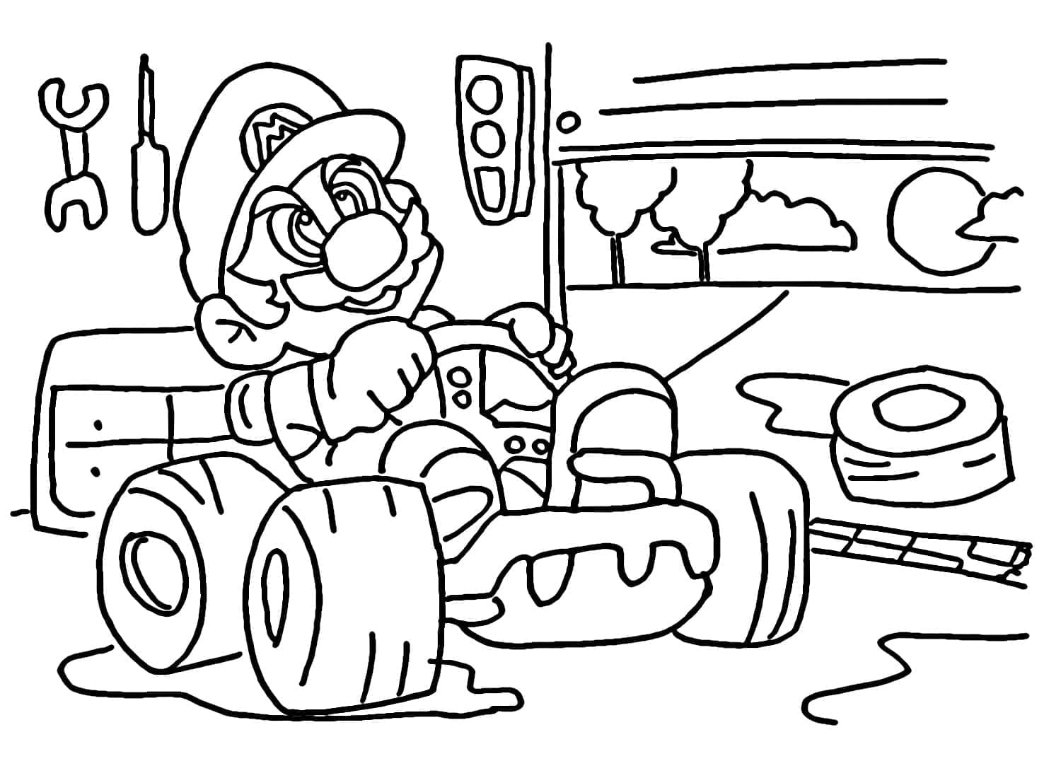 Desenho deMario Kart Imprimível para colorir