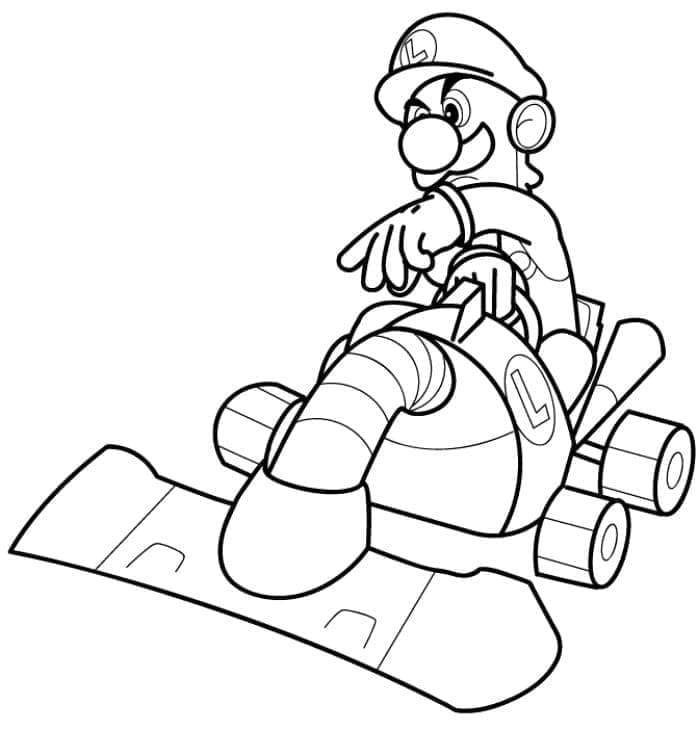 Desenho deMario Kart Luigi para colorir