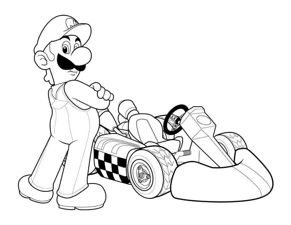 Desenho deMario Kart Luigi para colorir