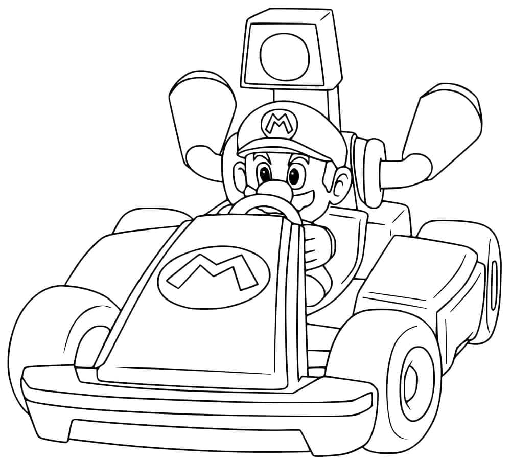 Desenho deMario Kart Para Crianças para colorir