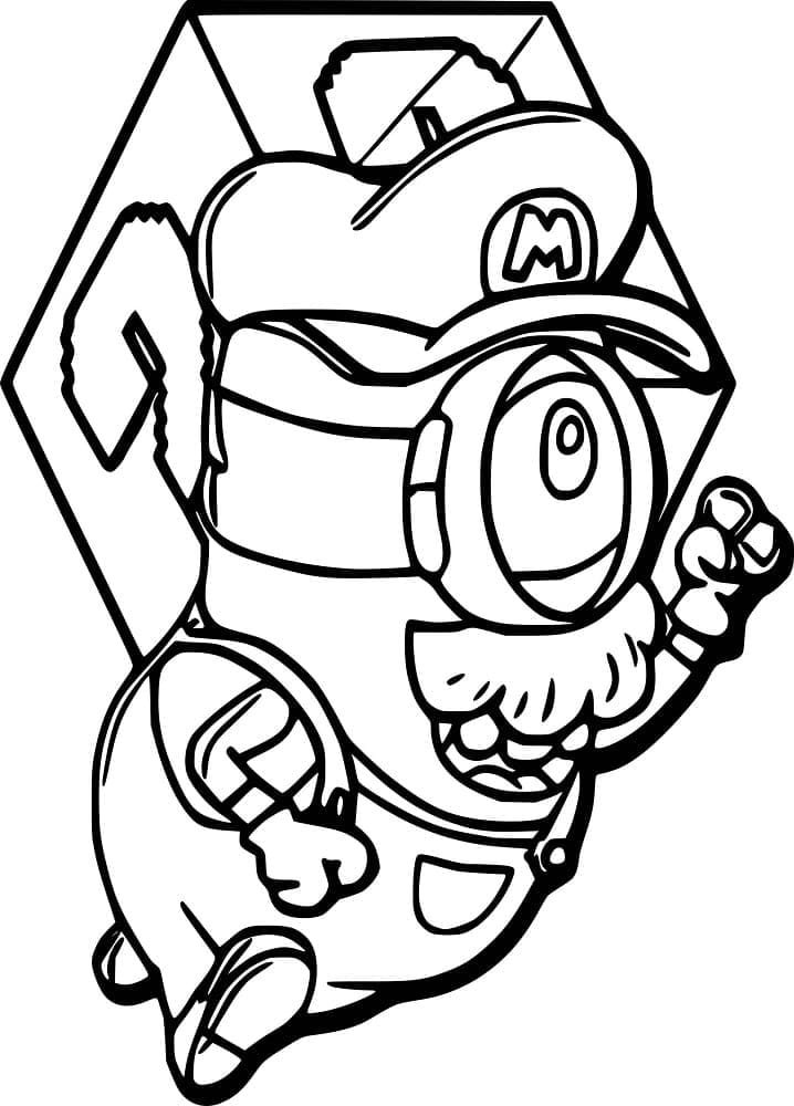 Desenho de Mario Minion para colorir