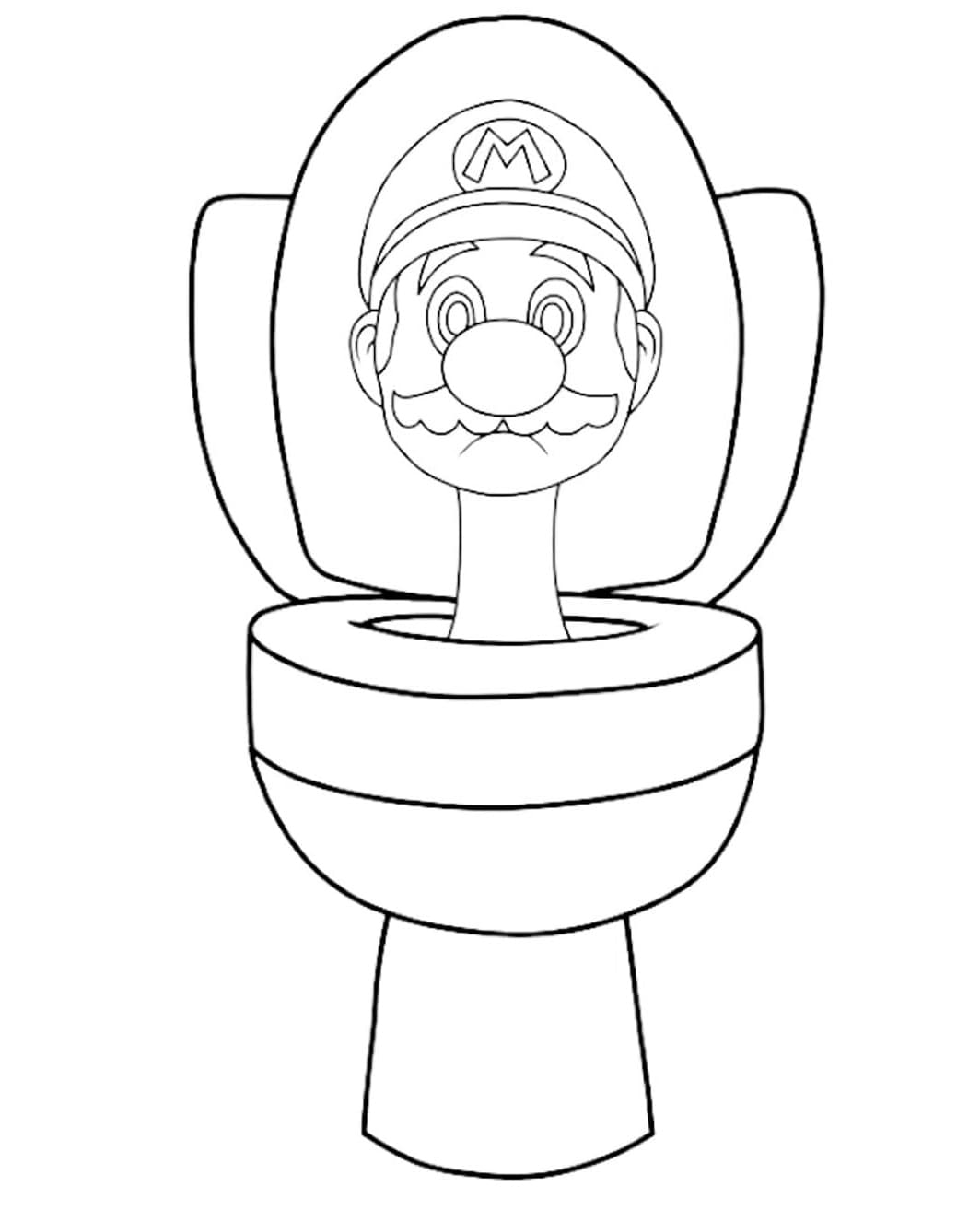 Desenho deMario Skibidi Toilet para colorir