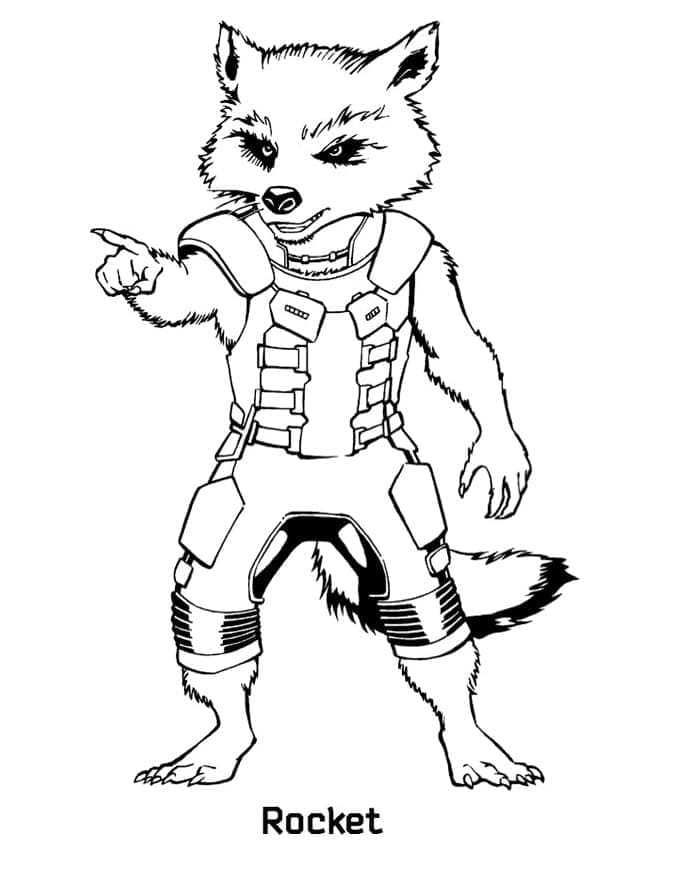 Desenhos de Rocket Raccoon para colorir