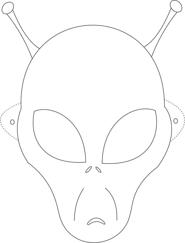 Desenho deMáscara Alienígena de Halloween para colorir