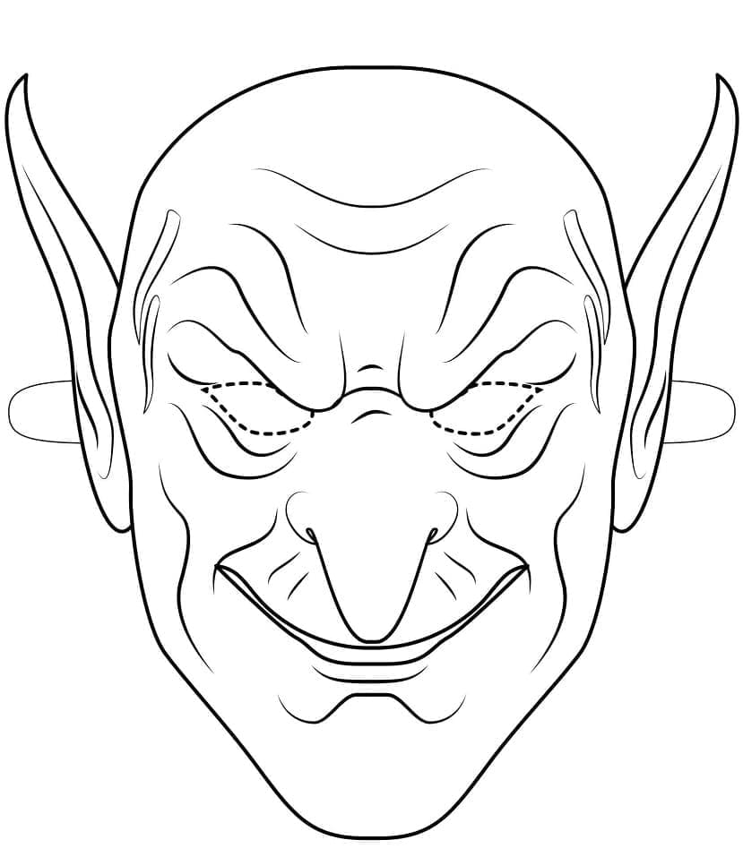 Desenho deMáscara de Duende de Halloween para colorir