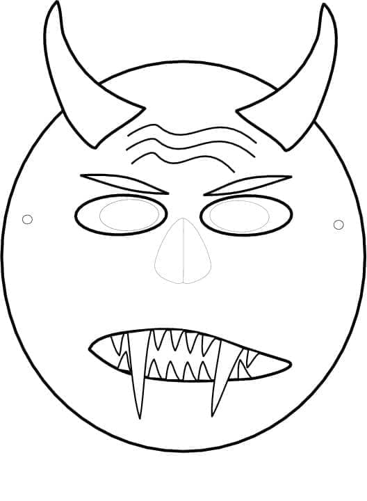 Desenho deMáscara de Halloween 2 para colorir