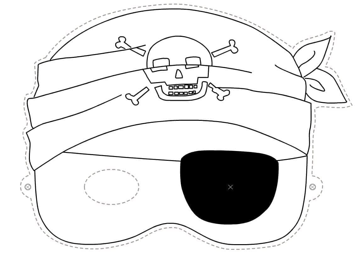 Desenho deMáscara de Pirata de Halloween para colorir