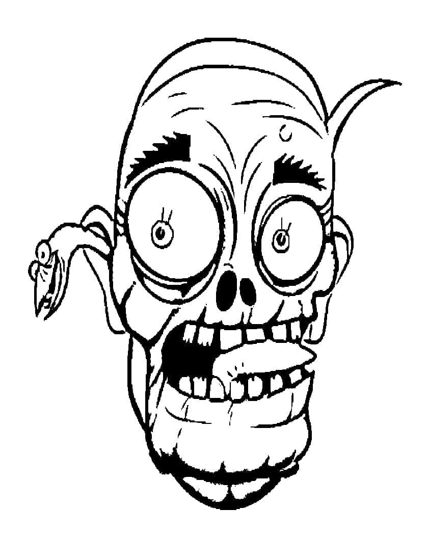 Desenho deMáscara de Zumbi de Halloween para colorir