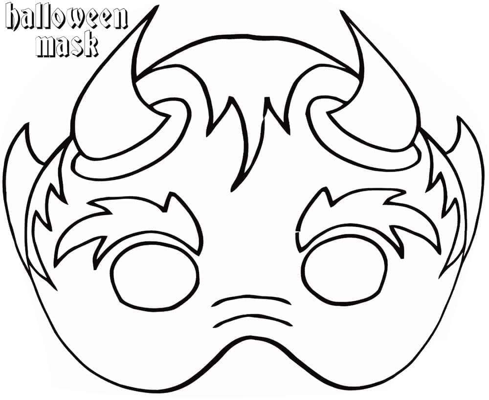 Desenho deMáscara do Diabo de Halloween para colorir