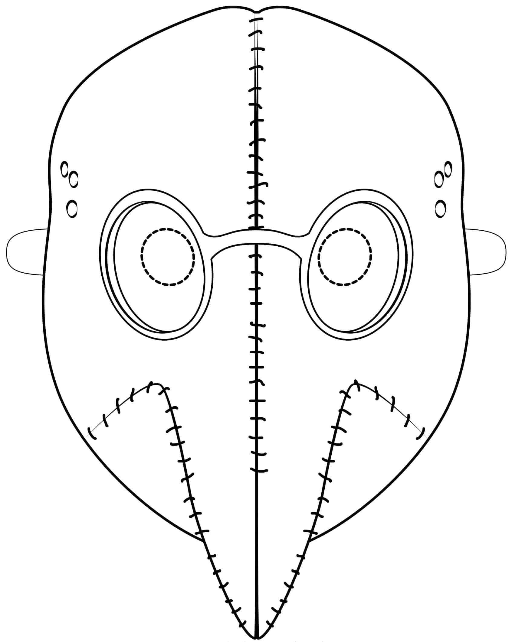 Desenho deMáscara Fácil de Halloween para colorir