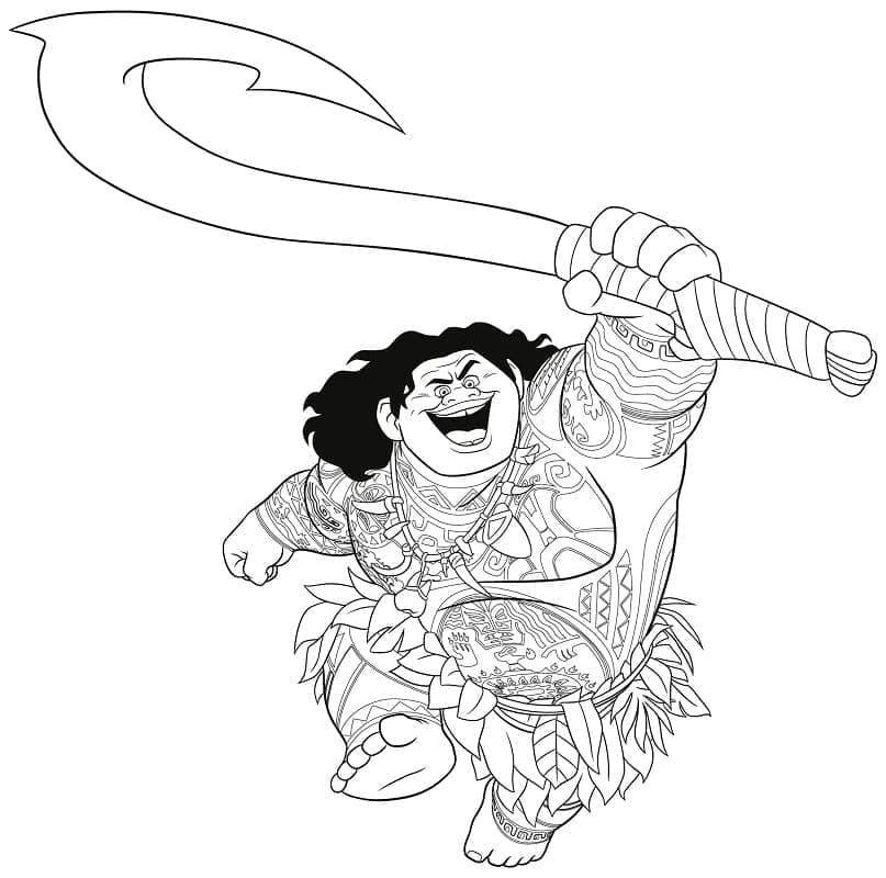 Desenho de Maui de Disney Moana para colorir