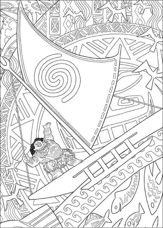 Desenho de Maui Disney para colorir