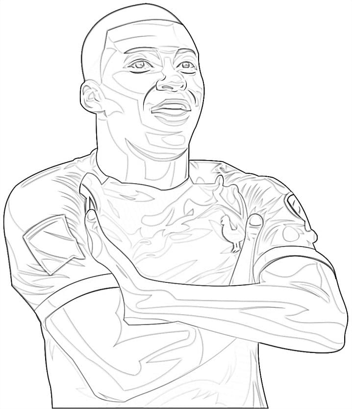 Desenho deMbappé 1 para colorir