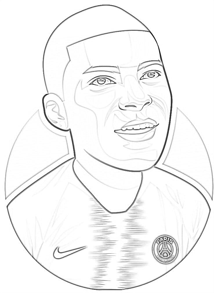 Desenho deMbappé 2 para colorir