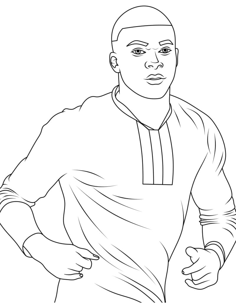 Desenho deMbappé 3 para colorir