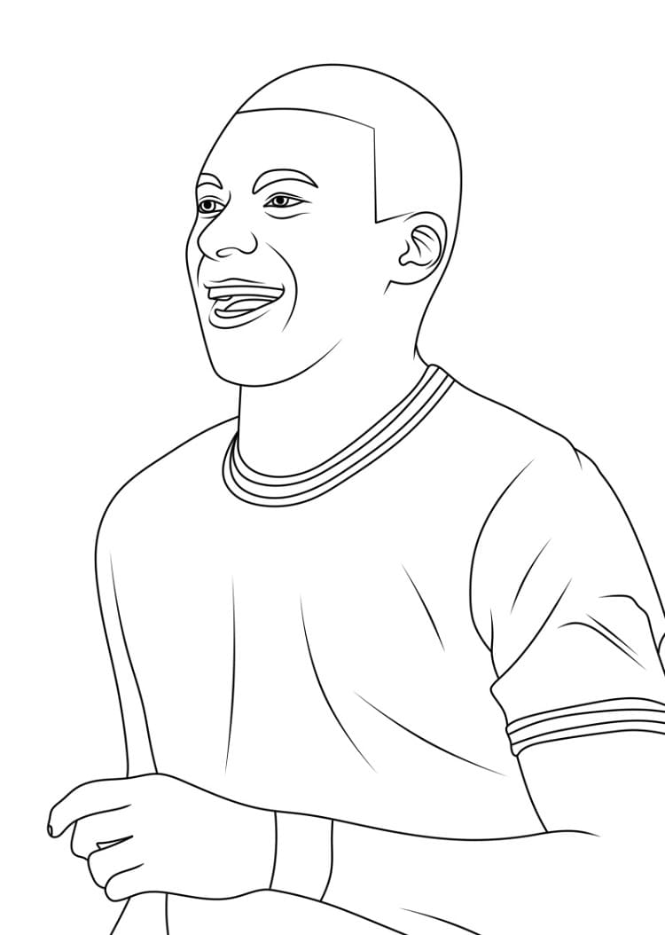 Desenho deMbappé 4 para colorir