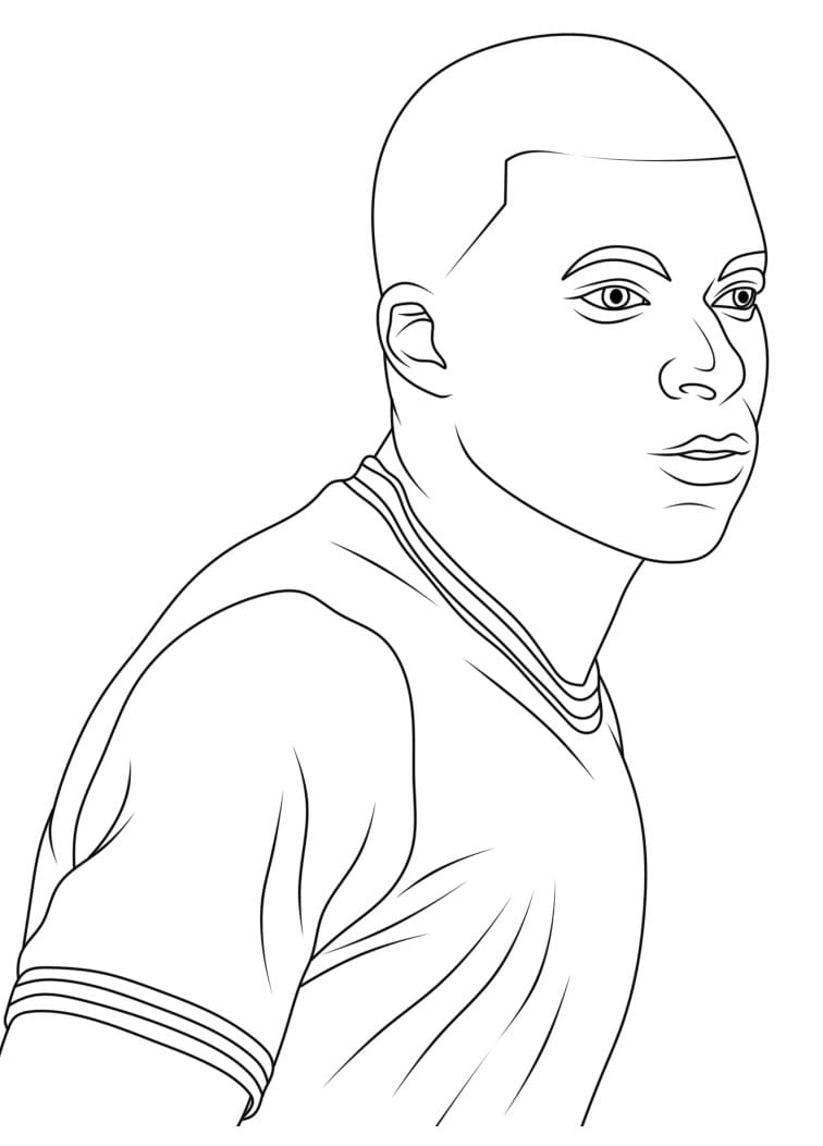 Desenho deMbappé 5 para colorir