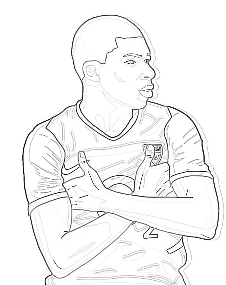 Desenho deMbappé para colorir