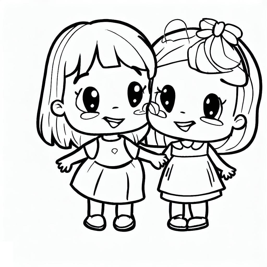 Desenho deMelhores Amigas Grátis para colorir