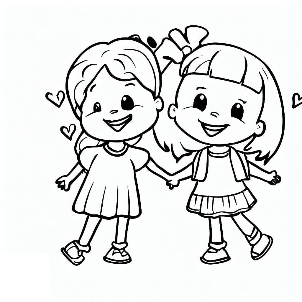 Desenho deMelhores Amigas Muito Fofas para colorir