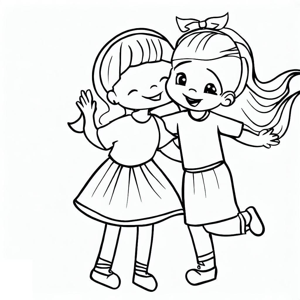 Desenho deMelhores Amigas para colorir