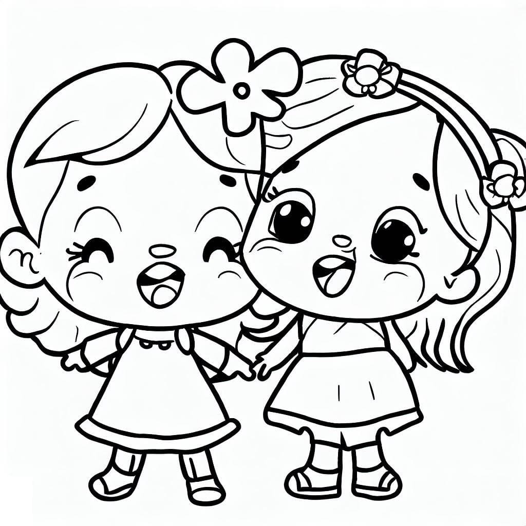 Desenho deMelhores Amigas Pequenas para colorir