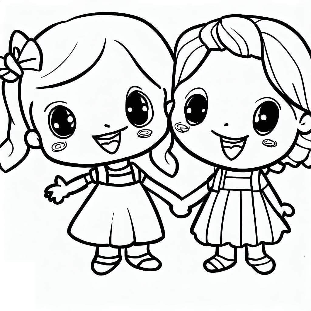 Desenhos de BFF “Melhores Amigas” para colorir