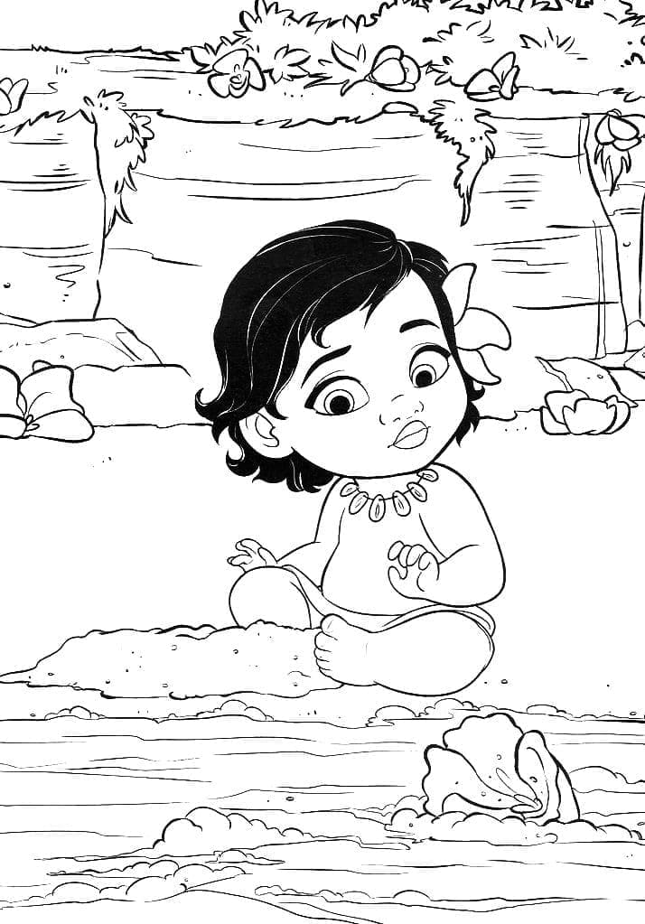 Desenho de Menina Moana para colorir